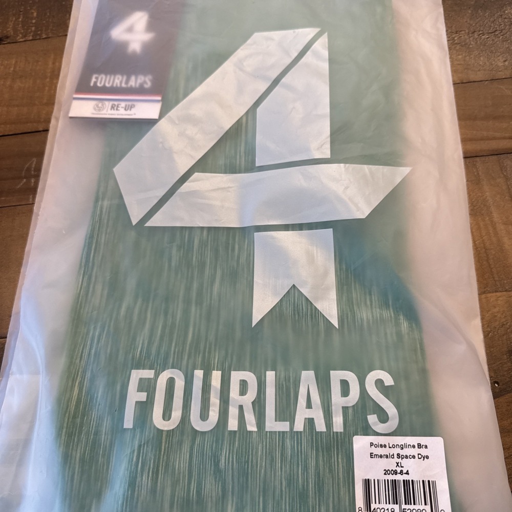 Fourlaps Poise Longline Sports Bra Emerald Space Dye Green XL NWT 2009-6-4